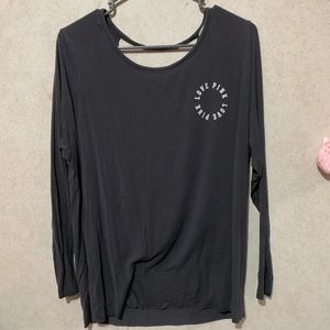 Pink backless long sleeve shirt